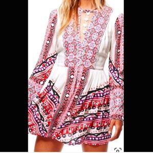 Free People Vibrant Long Sleeve Dress - Has Pockets